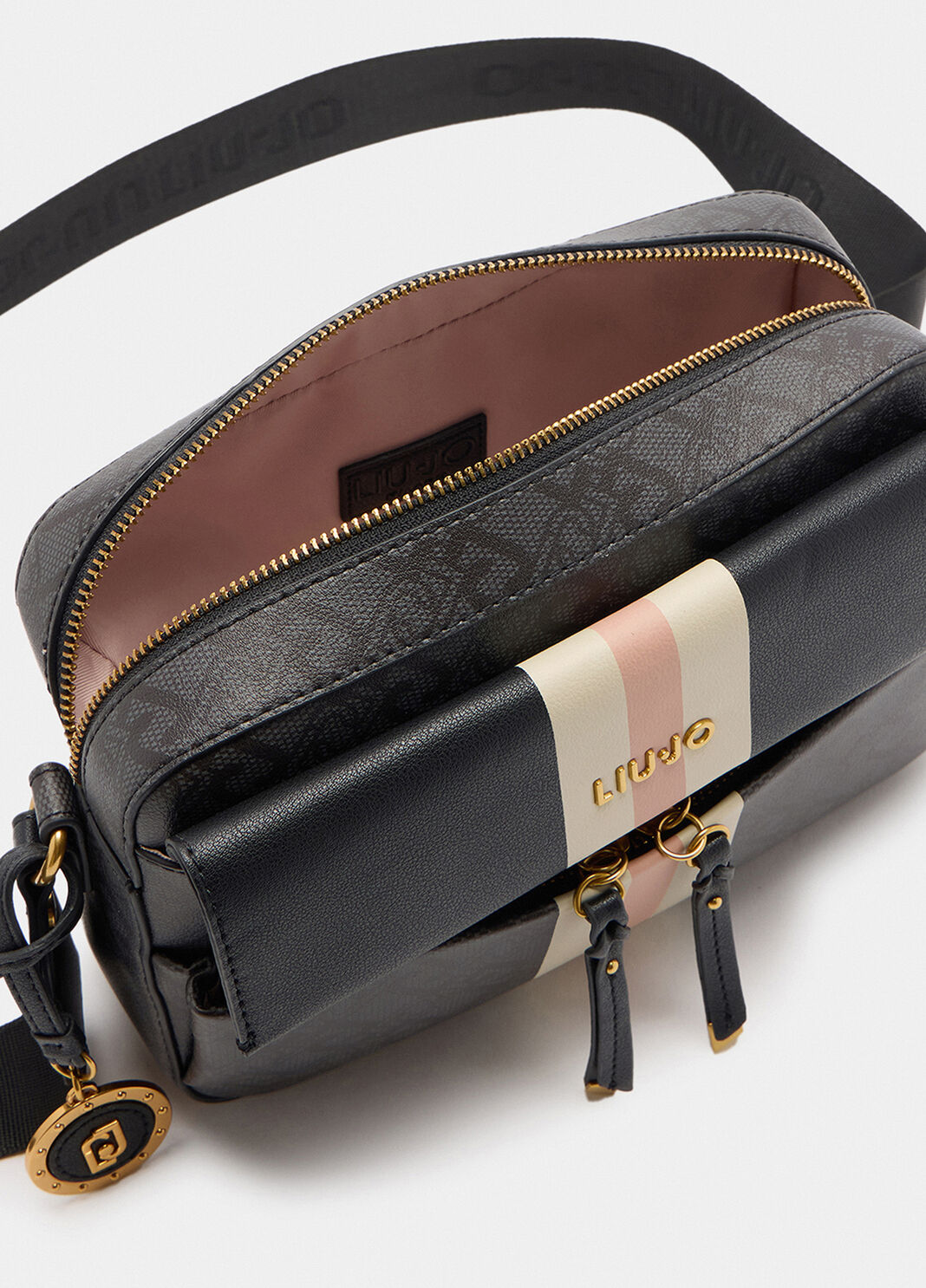 Medium crossbody bag with charm black Liu Jo - large image number 7