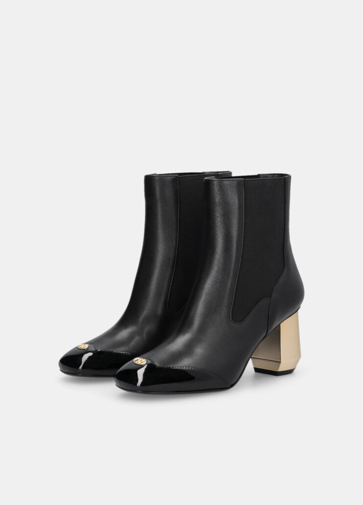 Leather ankle boots with logo black Liu Jo - large image number 2