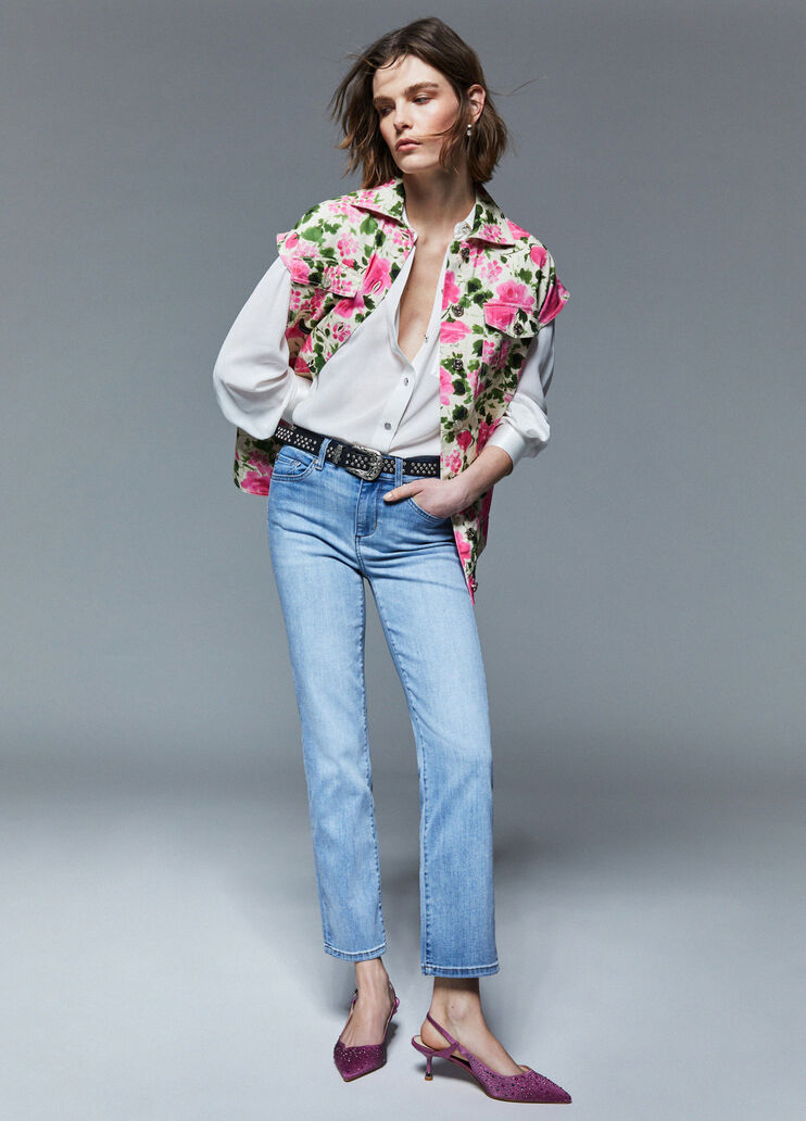 Straight Cropped Jeans blue denim Liu Jo - medium