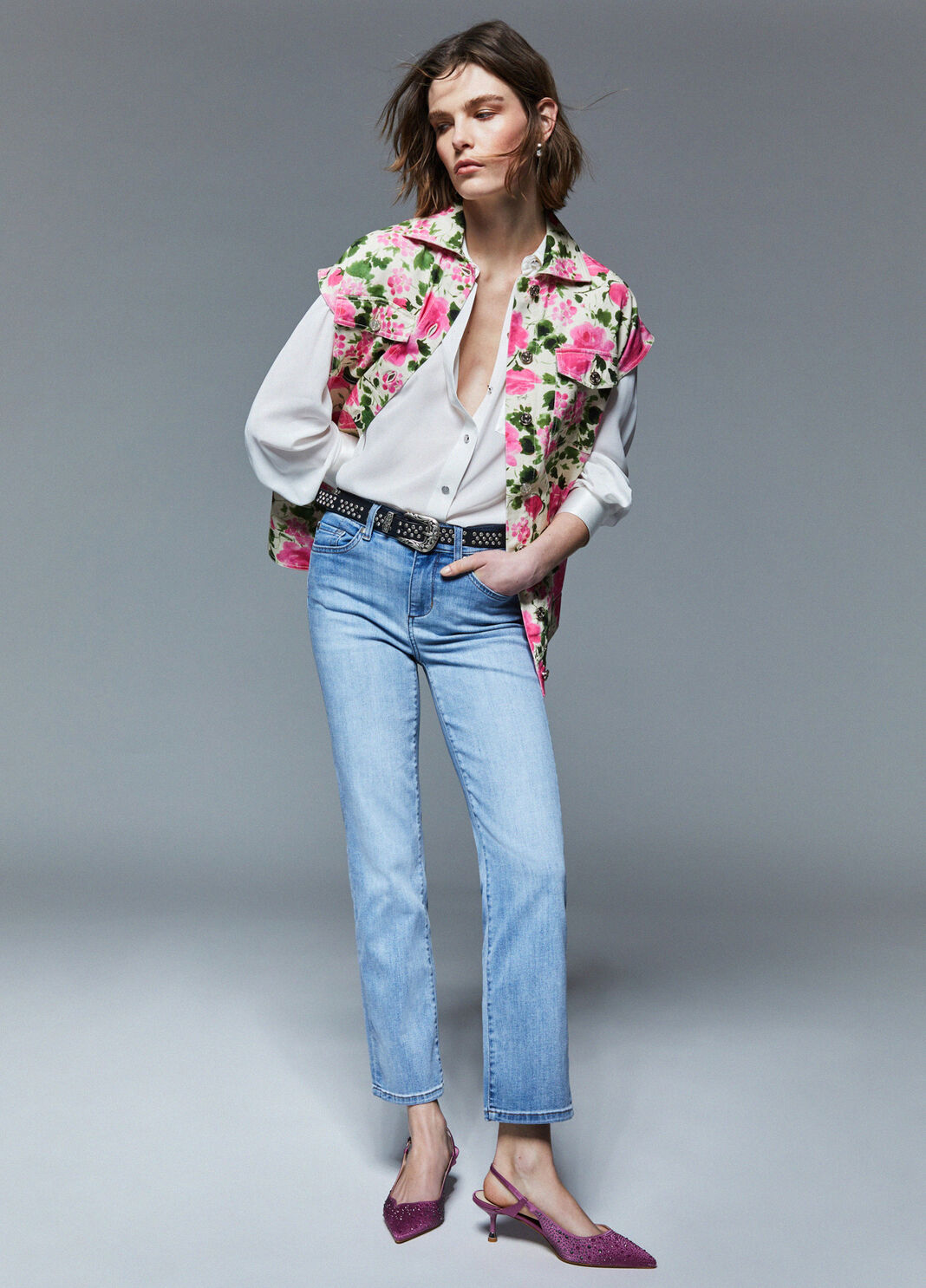 Straight Cropped Jeans blue denim Liu Jo - large image number 2