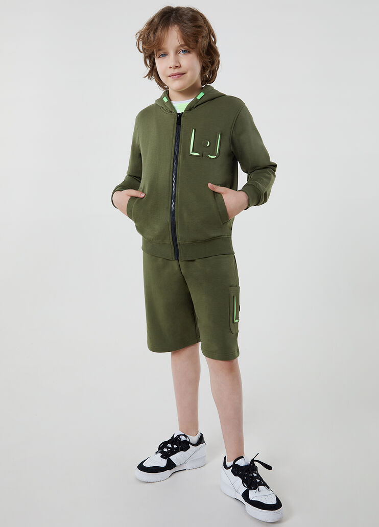 Hooded sweatshirt with zip olive green Liu Jo - large image number 2 Hooded sweatshirt with zip olive green Liu Jo - large image number 2