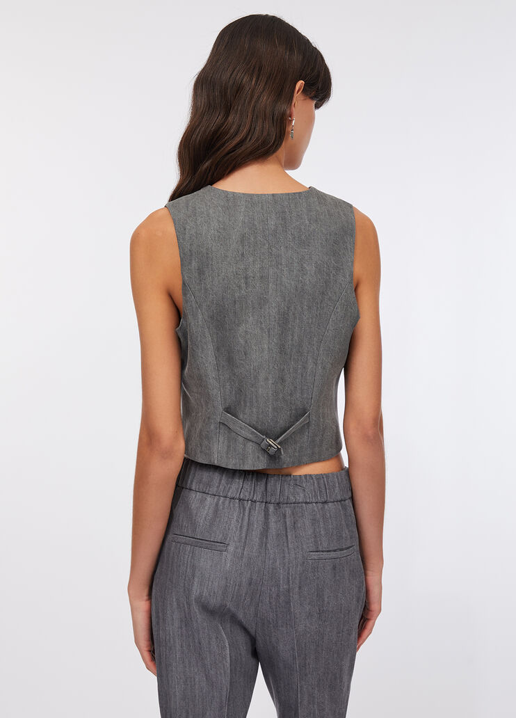 Gilet in denim denim grigio Liu Jo - large image number 1