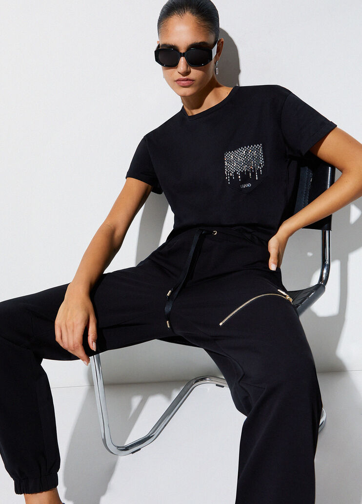 T-Shirt mit Schmucktasche schwarz Liu Jo - medium