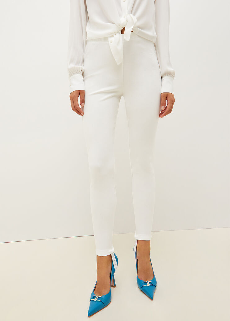 Skinny trousers with spats white Liu Jo - large image number 0 Skinny trousers with spats white Liu Jo - large image number 0