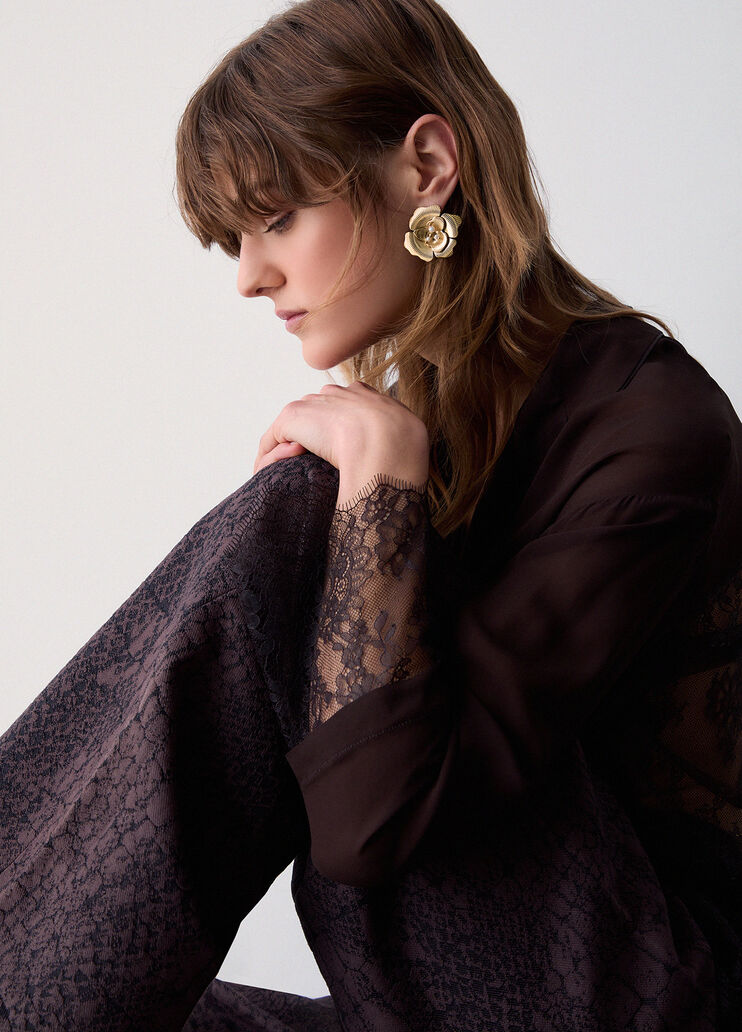 Earrings with rosa and fringe gold Liu Jo - medium