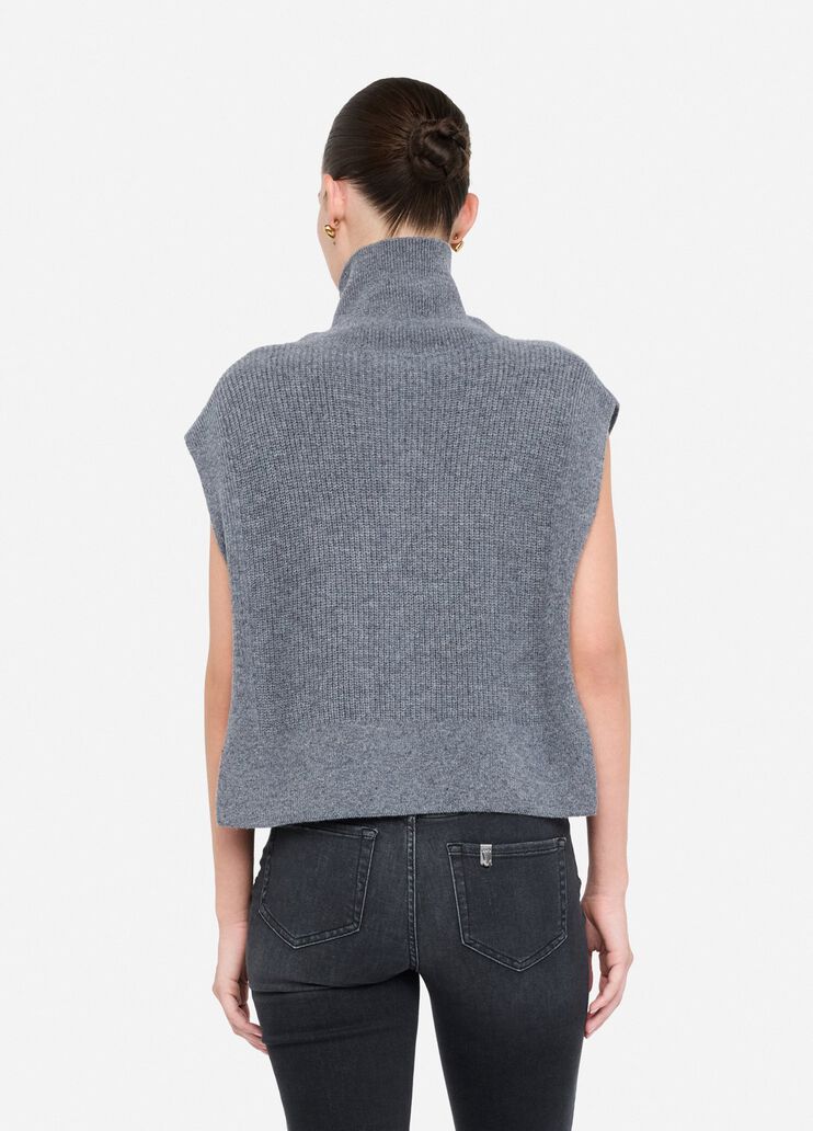 100% wool vest with bejewelled embroidery grey Liu Jo - large image number 1 100% wool vest with bejewelled embroidery grey Liu Jo - large image number 1
