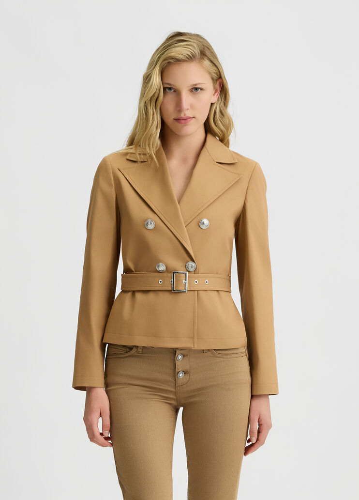 Cotton jacket with belt beige Liu Jo - medium Cotton jacket with belt beige Liu Jo - medium