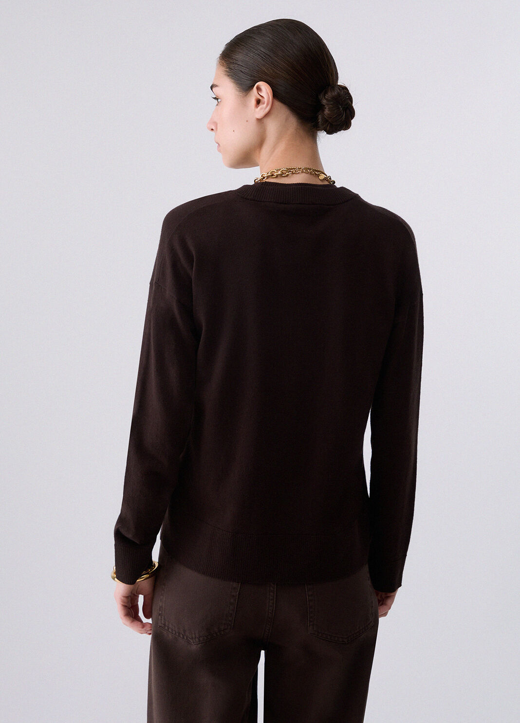 Wool Blend Sweater dark brown Liu Jo - large image number 1