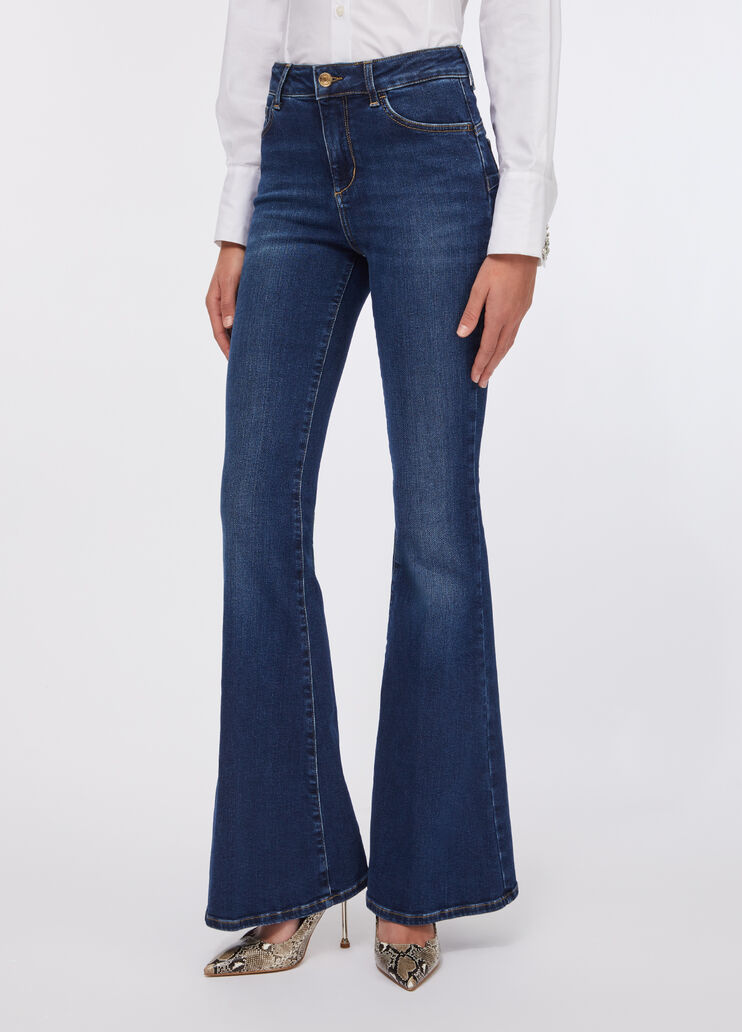 Flared jeans with belt dark denim Liu Jo - large image number 0