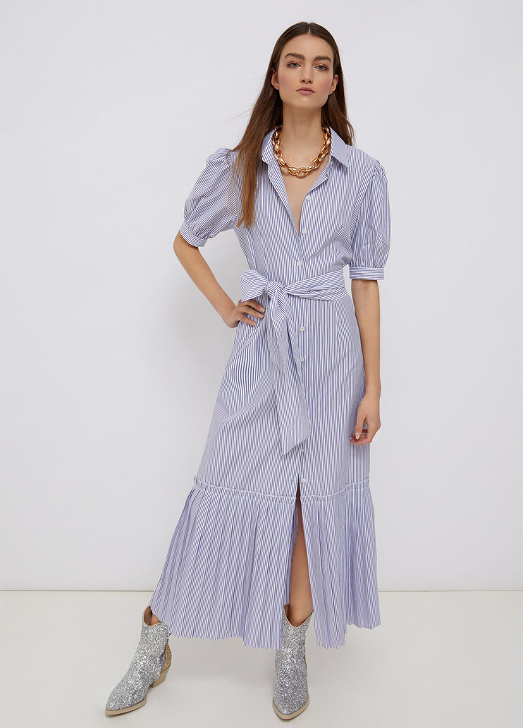 Striped shirt dress white/azure blue Liu Jo - large image number 0 Striped shirt dress white/azure blue Liu Jo - large image number 0