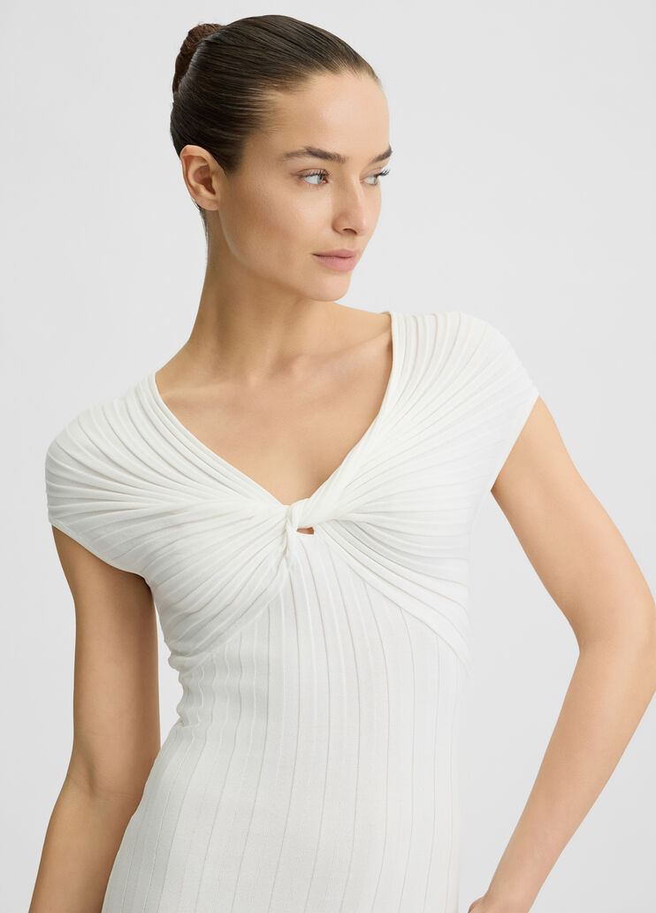 Knit dress with belt white Liu Jo - large image number 2 Knit dress with belt white Liu Jo - large image number 2