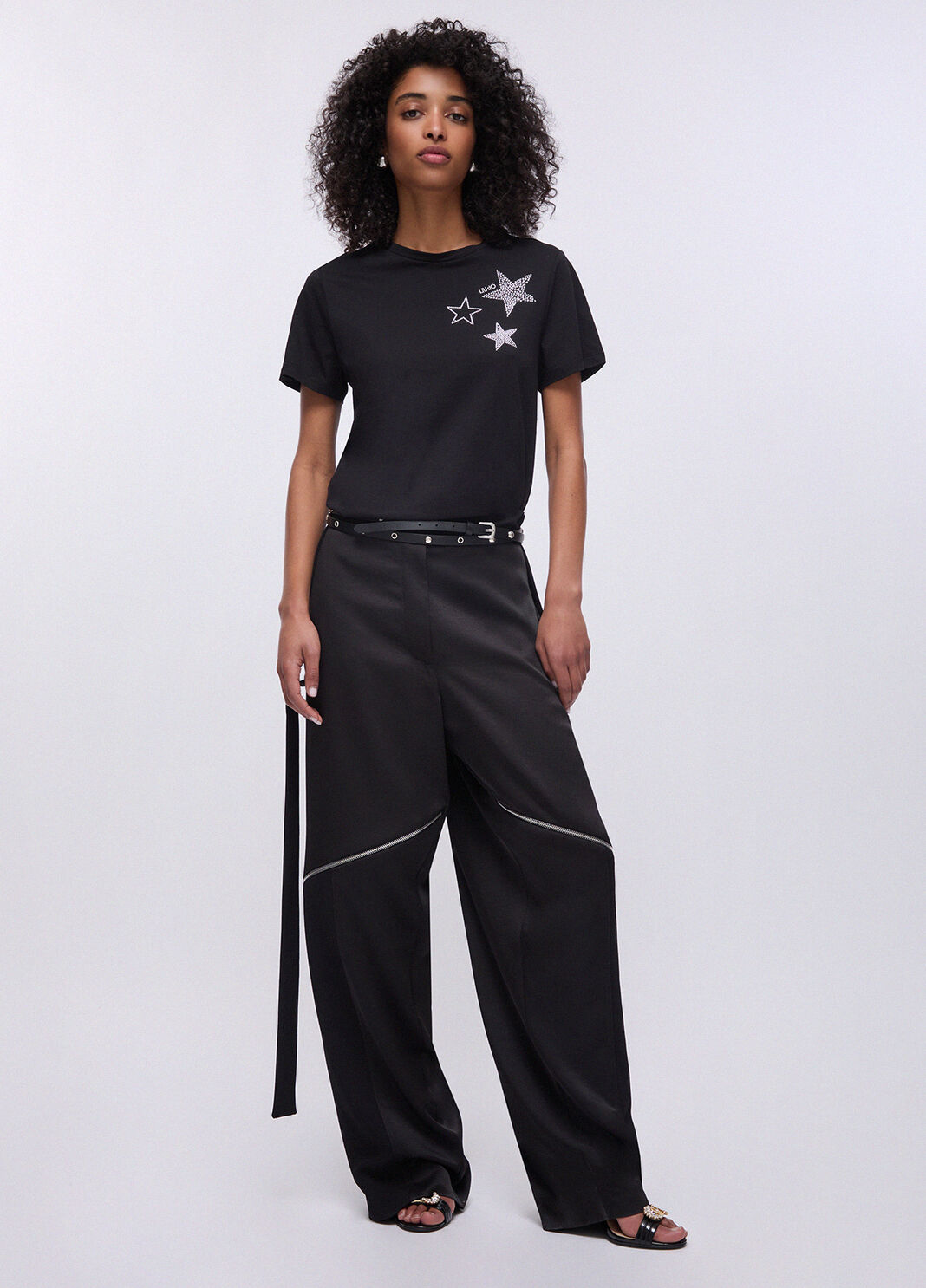 T-shirt with appliqu&eacute; details black Liu Jo - large image number 5