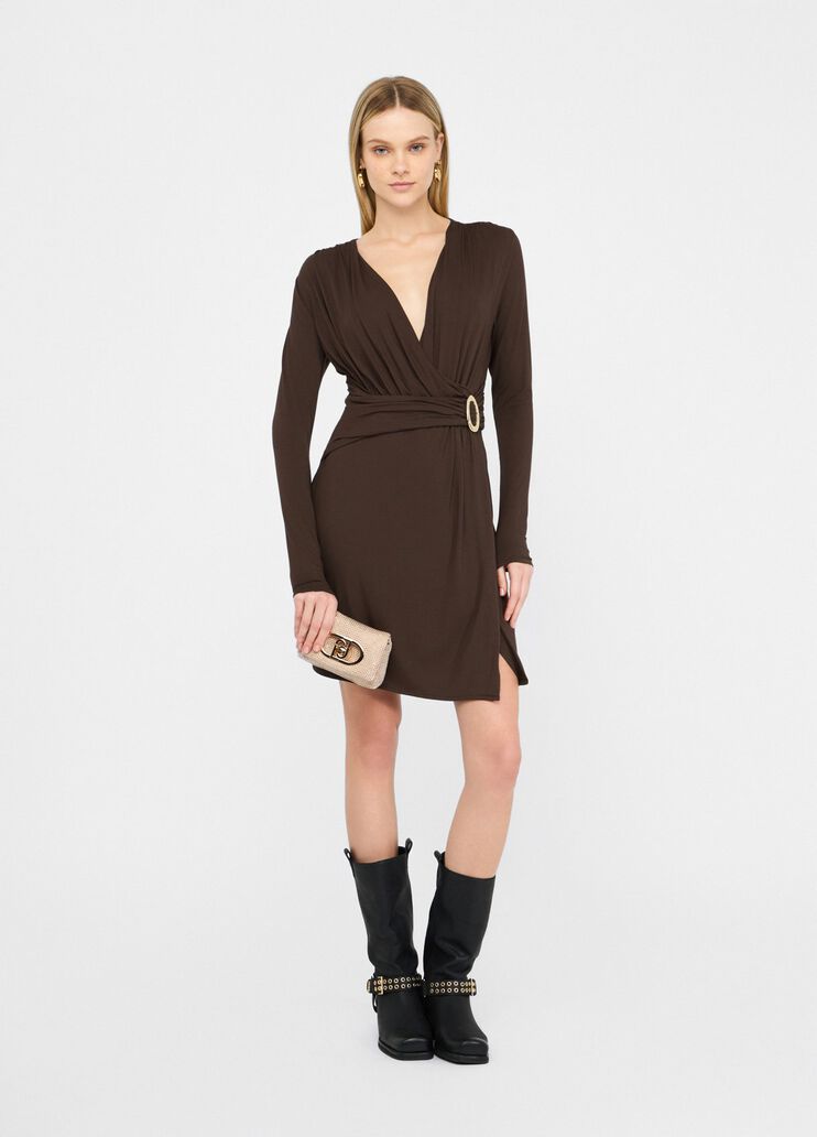 Short dress with logo detailing chocolate Liu Jo - large image number 5 Short dress with logo detailing chocolate Liu Jo - large image number 5
