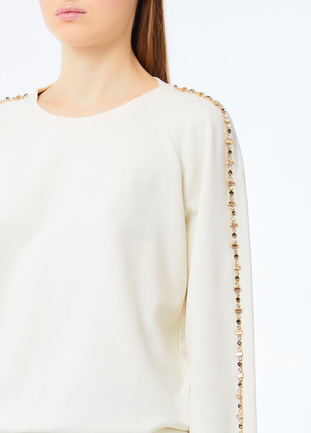 Liu Jo Better sweatshirt with gemstones milk white Liu Jo - large image number 2
