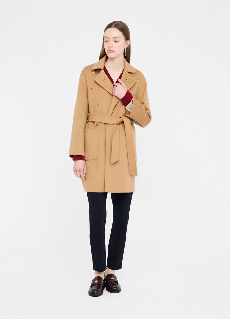 Manteau en laine avec broderies bijoux sable Liu Jo - medium Manteau en laine avec broderies bijoux sable Liu Jo - medium