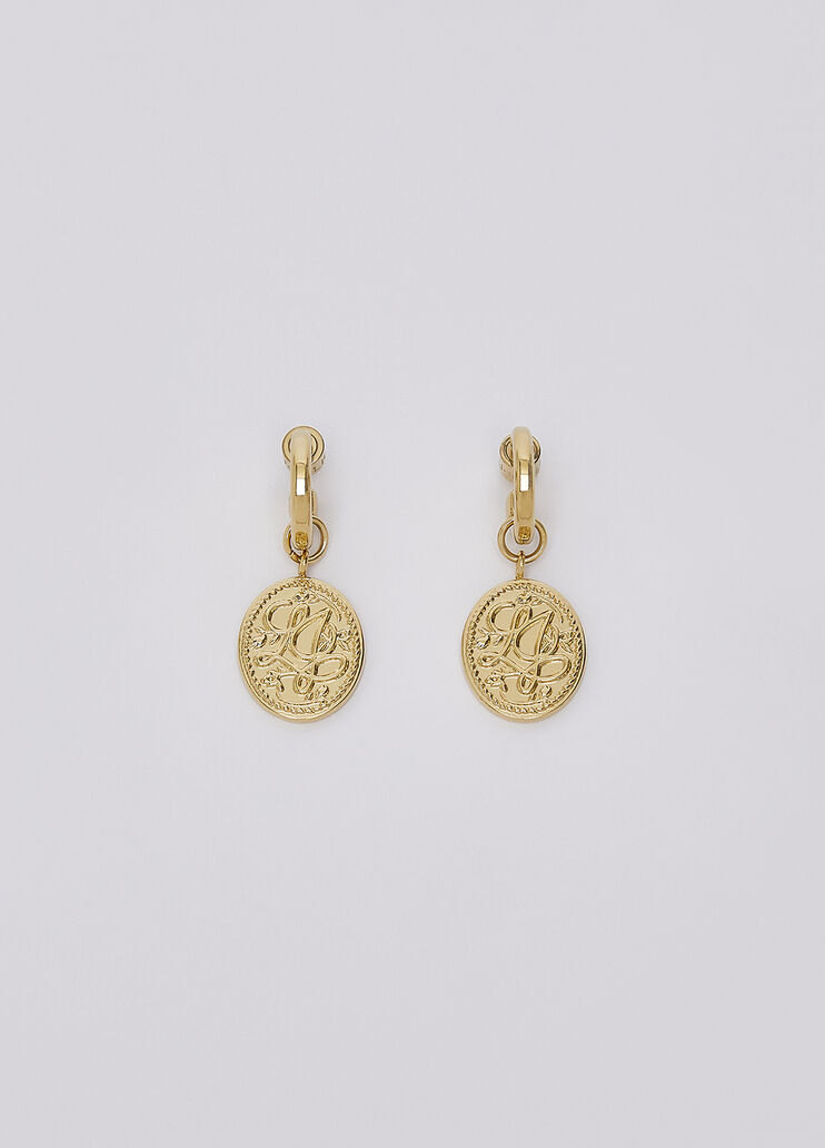 Earrings with medal engraved gold Liu Jo - medium