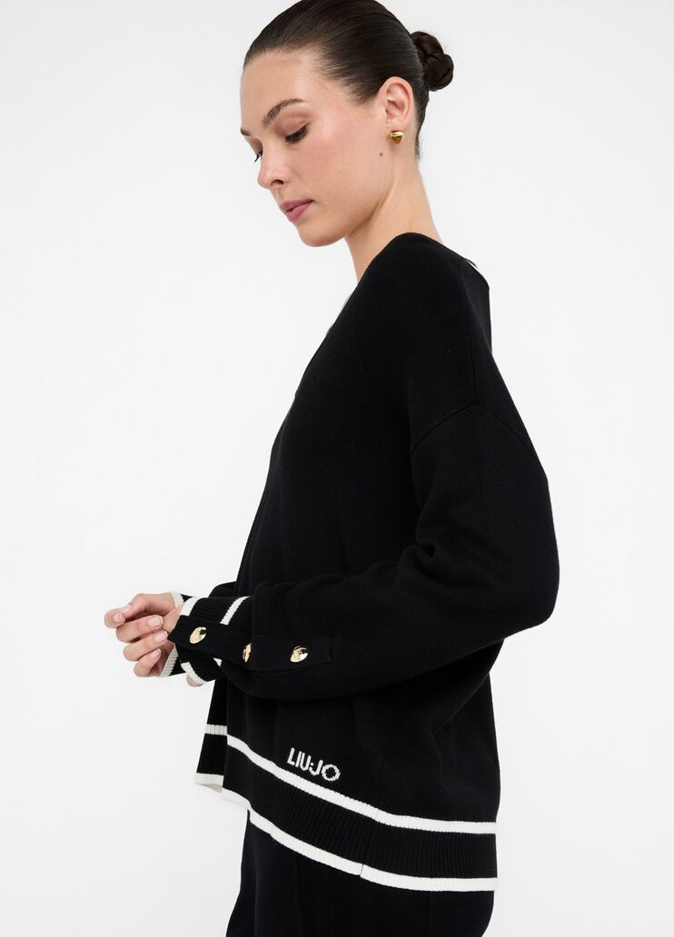 Silk-blend jumper black Liu Jo - large image number 3