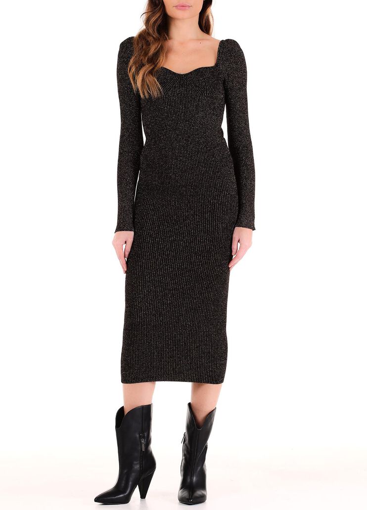 Robe midi en Lurex® châtaigne Liu Jo - large image number 0 Robe midi en Lurex® châtaigne Liu Jo - large image number 0