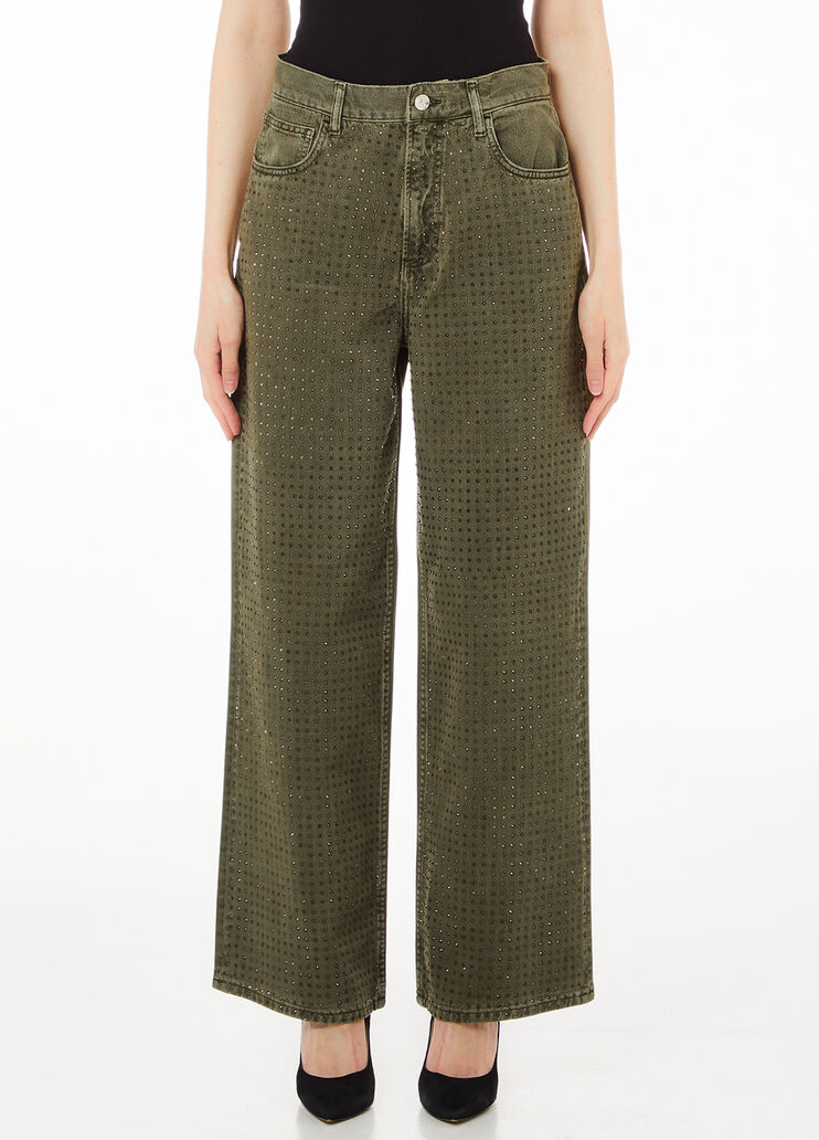 Baggy-Hose mit Strass Grün Liu Jo - medium Baggy-Hose mit Strass Grün Liu Jo - medium