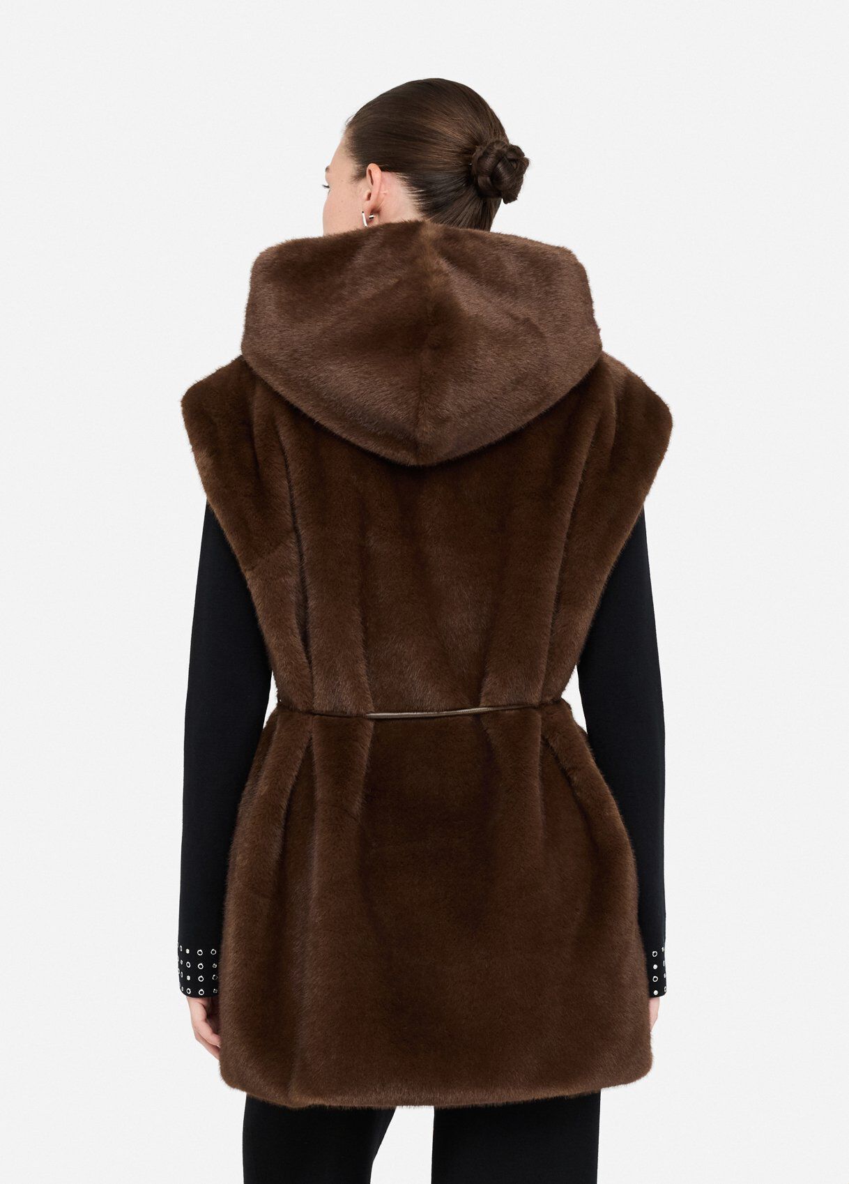 Vest with hood colour chocolate | Liu Jo