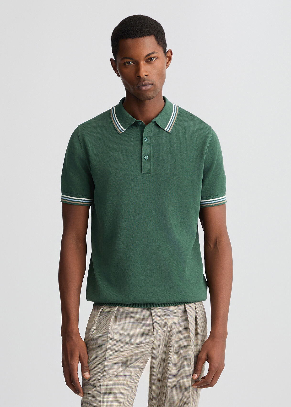 輝い leinwande knit polo グリーン トップス