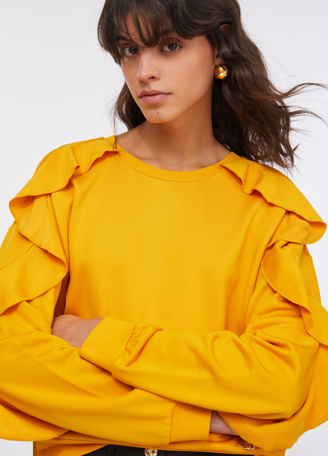 Sweat avec ruches or fonc&eacute; Liu Jo - large image number 4