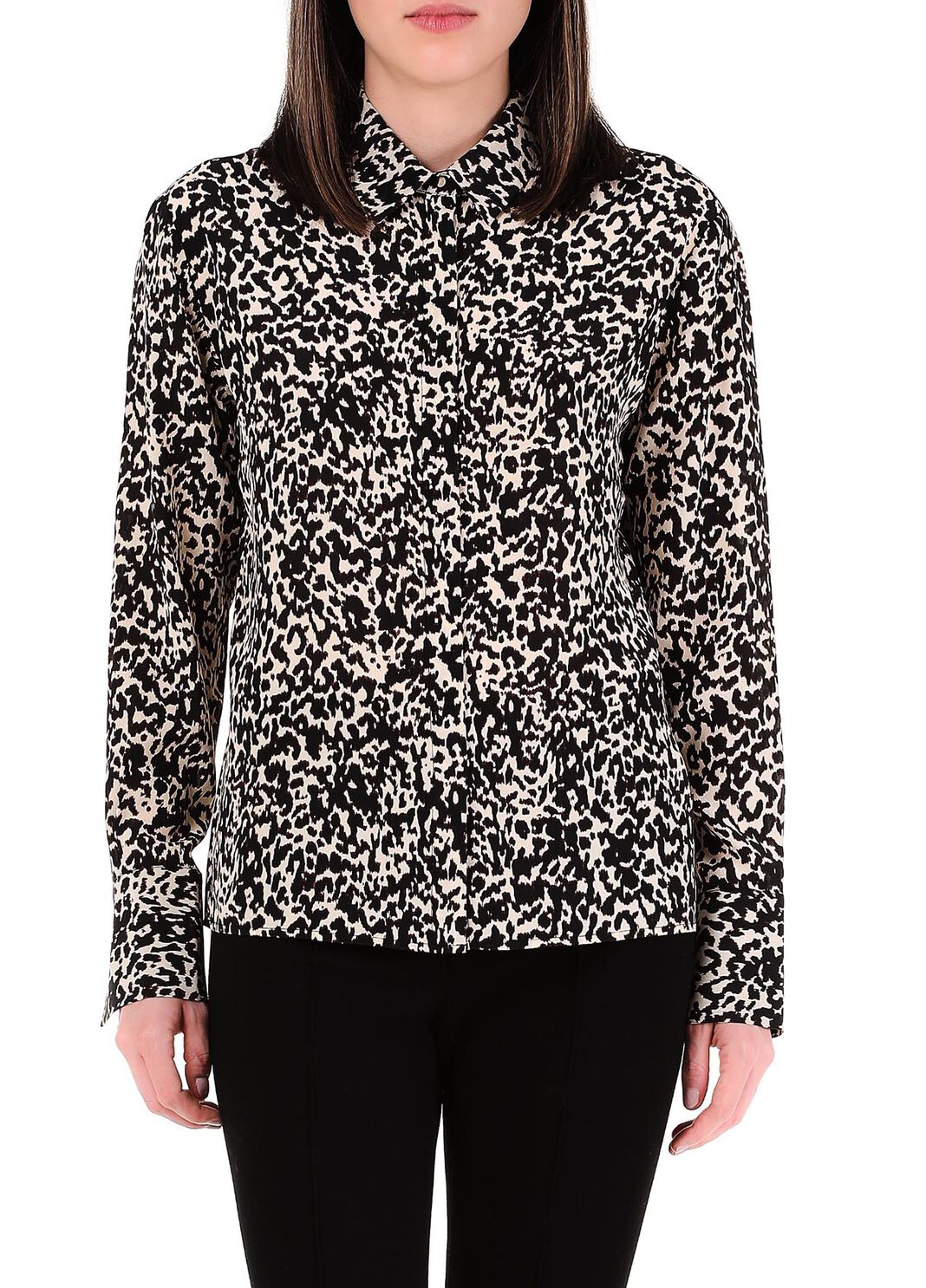 Hemdbluse aus Seide Animal Schwarz Liu Jo - large image number 0