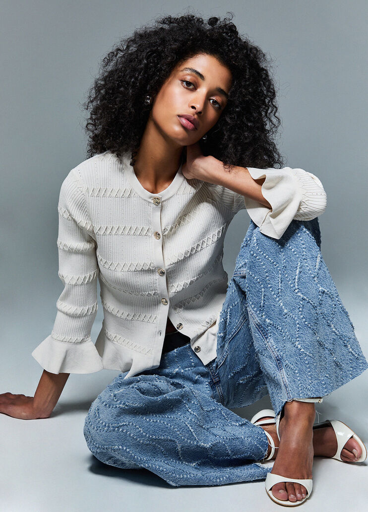 Cardigan with flounces cappuccino Liu Jo - medium