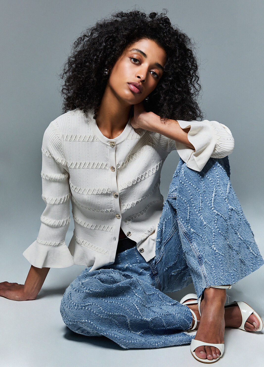 Cardigan mit Volant Cappuccino Liu Jo - large image number 2