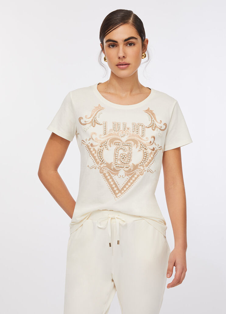 Cotton T-shirt white/print Liu Jo - large image number 0