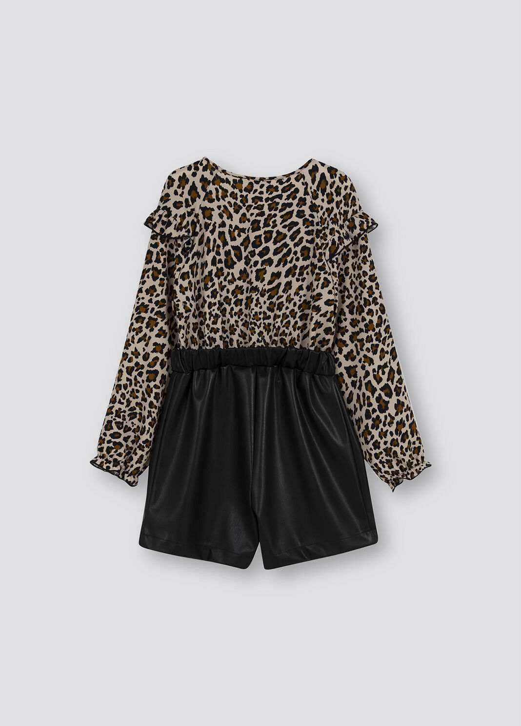 Short jumpsuit with animal-print leopard print/black Liu Jo - large image number 1