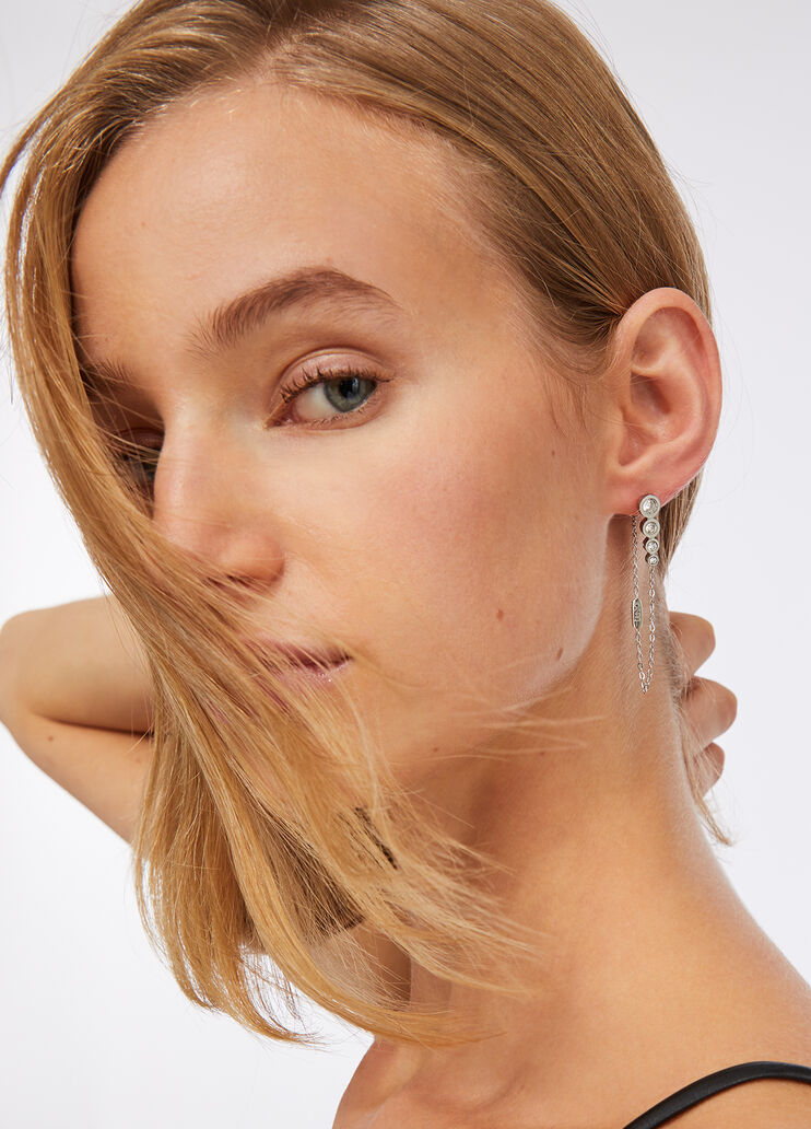 Pendant earrings with diamantés silver Liu Jo - medium Pendant earrings with diamantés silver Liu Jo - medium