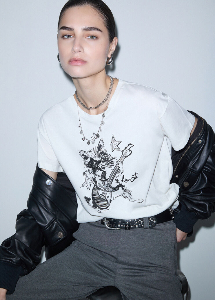 Raccoon Rock T-shirt white/raccoon Liu Jo - medium