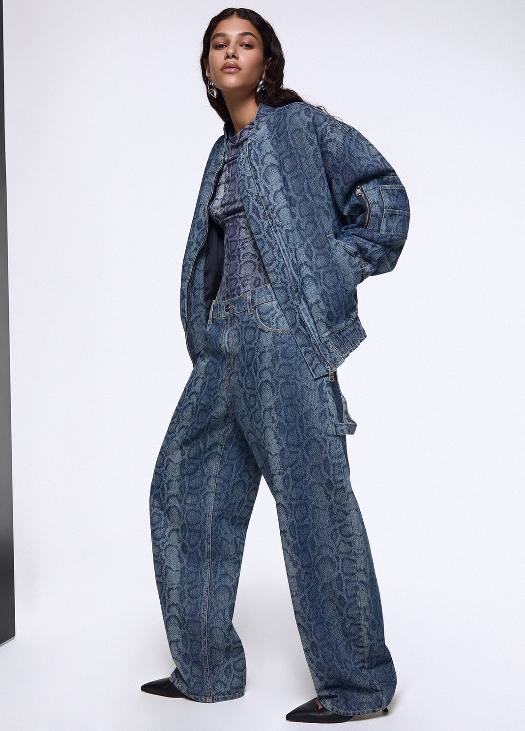 Worker Jeans aus Denim in Python-Optik denimblau Liu Jo - large image number 0