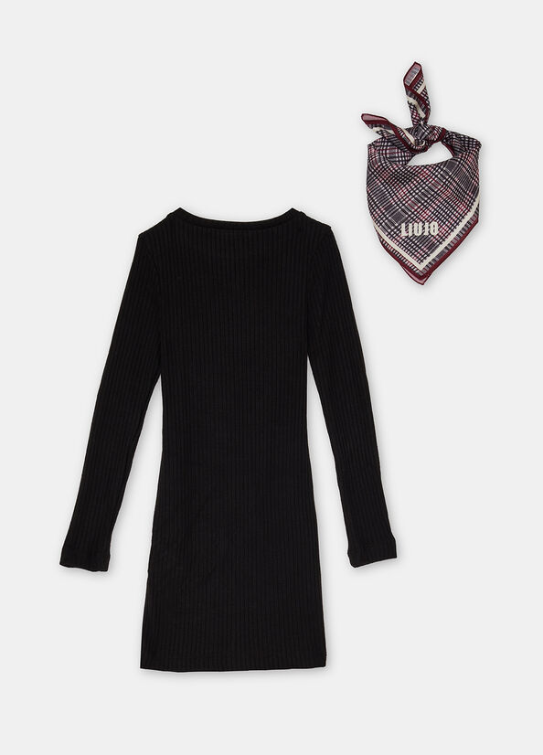 Strickkleid mit Tuch Schwarz Liu Jo - large image number 1
