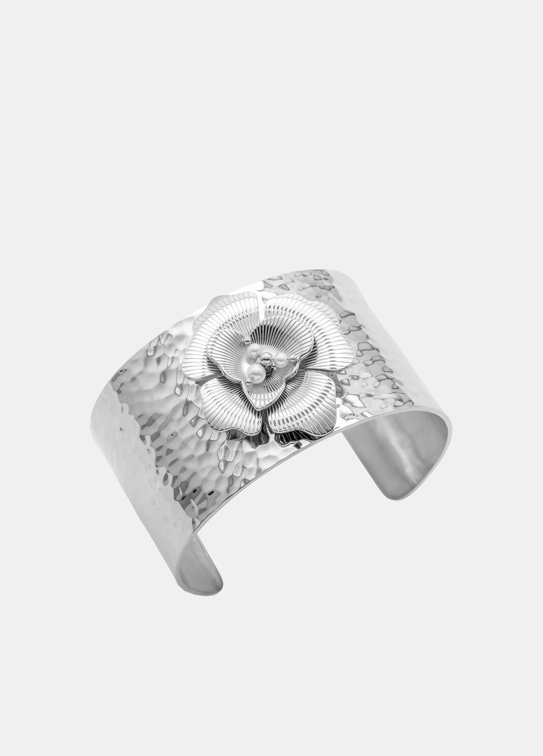 Rigid bracelet with maxi-flower silver Liu Jo - large image number 1