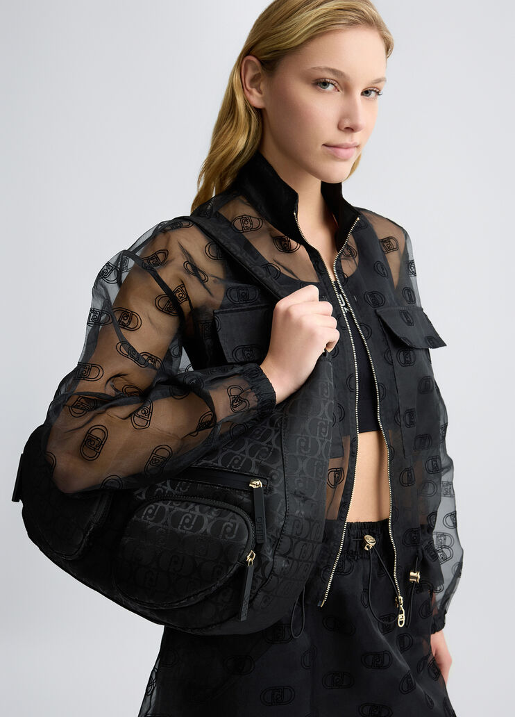 Nylon bag with pockets black Liu Jo - medium Nylon bag with pockets black Liu Jo - medium