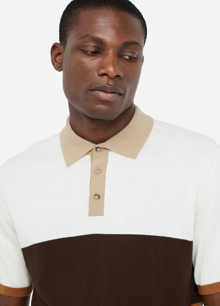 Polo en maille de coton et soie marron Liu Jo - large image number 2 Polo en maille de coton et soie marron Liu Jo - large image number 2