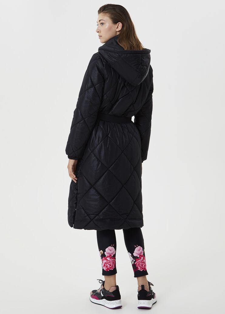 Long padded jacket with hood Black Liu Jo - large image number 1