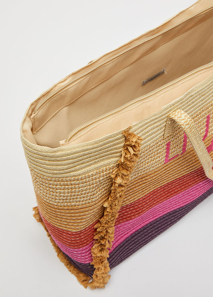 Пляжная сумка с бахромой слоновая кость/землистый/фуксия Liu Jo - large image number 4