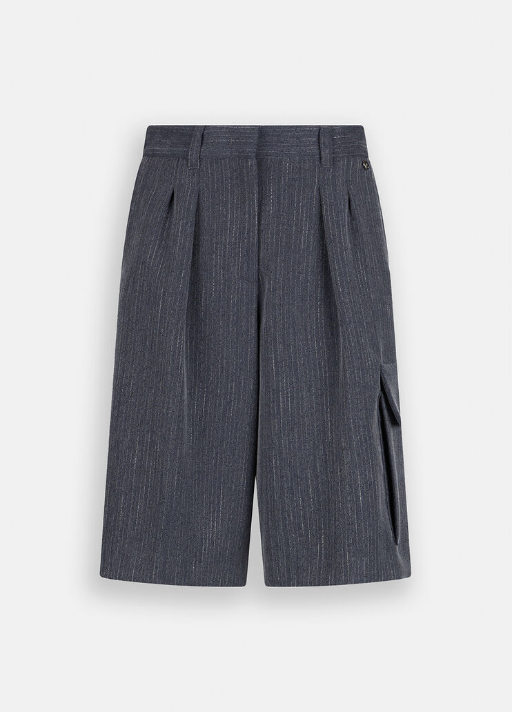 Flanell-Bermudas aus Flanell mit Nadelstreifen Blau mit Nadelstreifen Liu Jo - medium