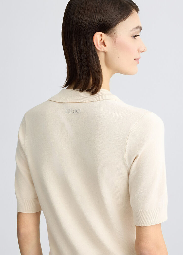 Top with necklace light beige Liu Jo - large image number 4 Top with necklace light beige Liu Jo - large image number 4