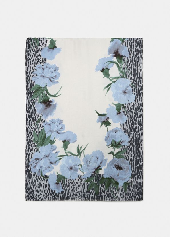Étole à imprimé animalier floral denim clair Liu Jo - large image number 1