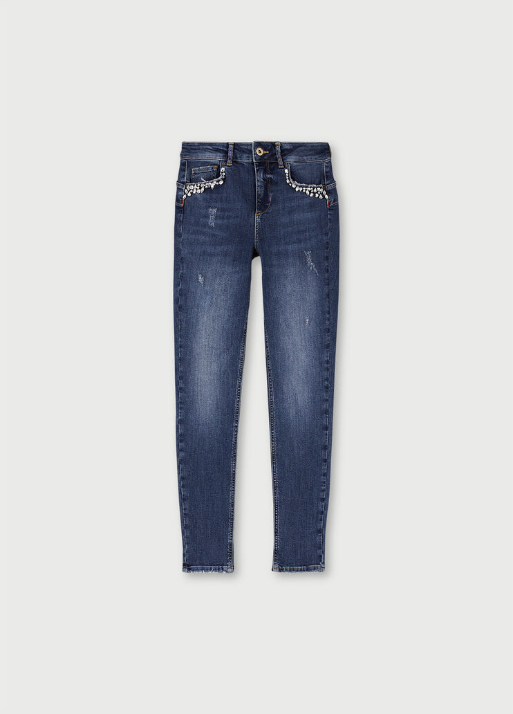 Skinny jeans with gemstones Blue Liu Jo - large image number 4 Skinny jeans with gemstones Blue Liu Jo - large image number 4