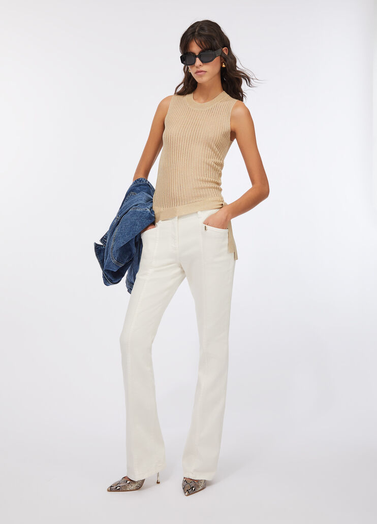 Flared cotton bull trousers white Liu Jo - medium