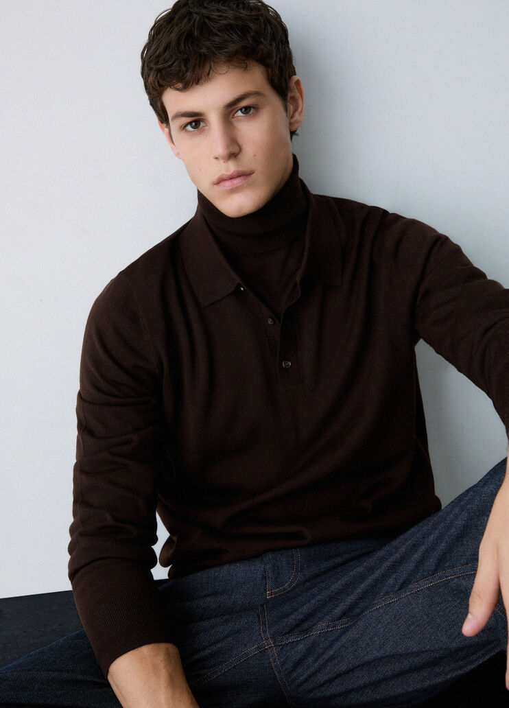 Polo in lana merino marrone Liu Jo - medium