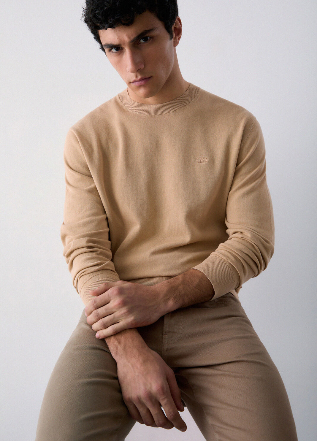 Cotton crepe pullover beige Liu Jo - large image number 2