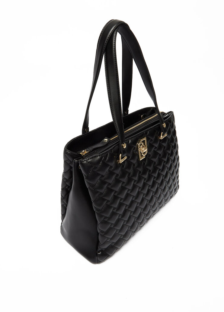 Bolso tote guateado ecosostenible negro Liu Jo - large image number 1 Bolso tote guateado ecosostenible negro Liu Jo - large image number 1