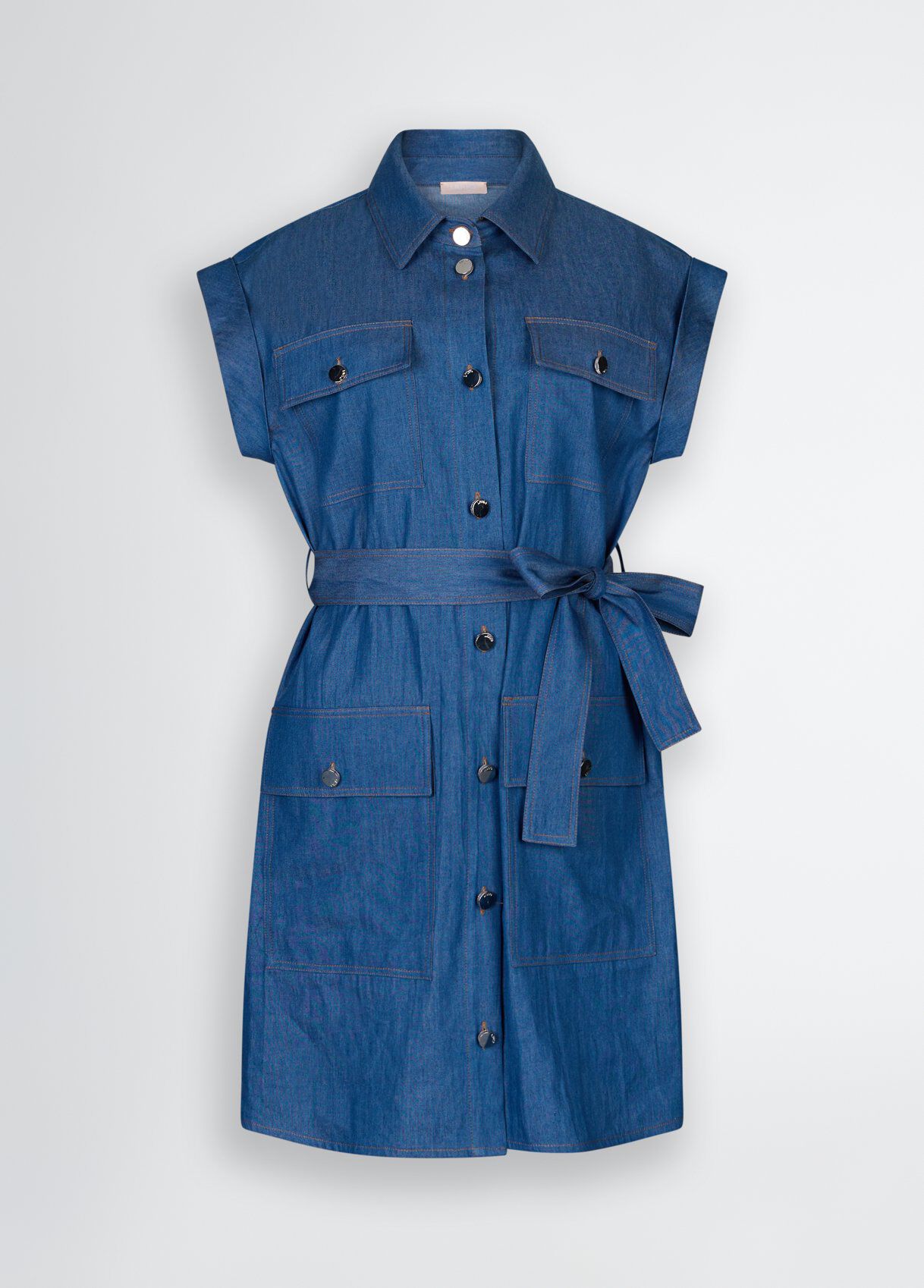 ワンピース LIU JO DENIM DRESS Denim shirt dress colour dark blue denim | Liu Jo