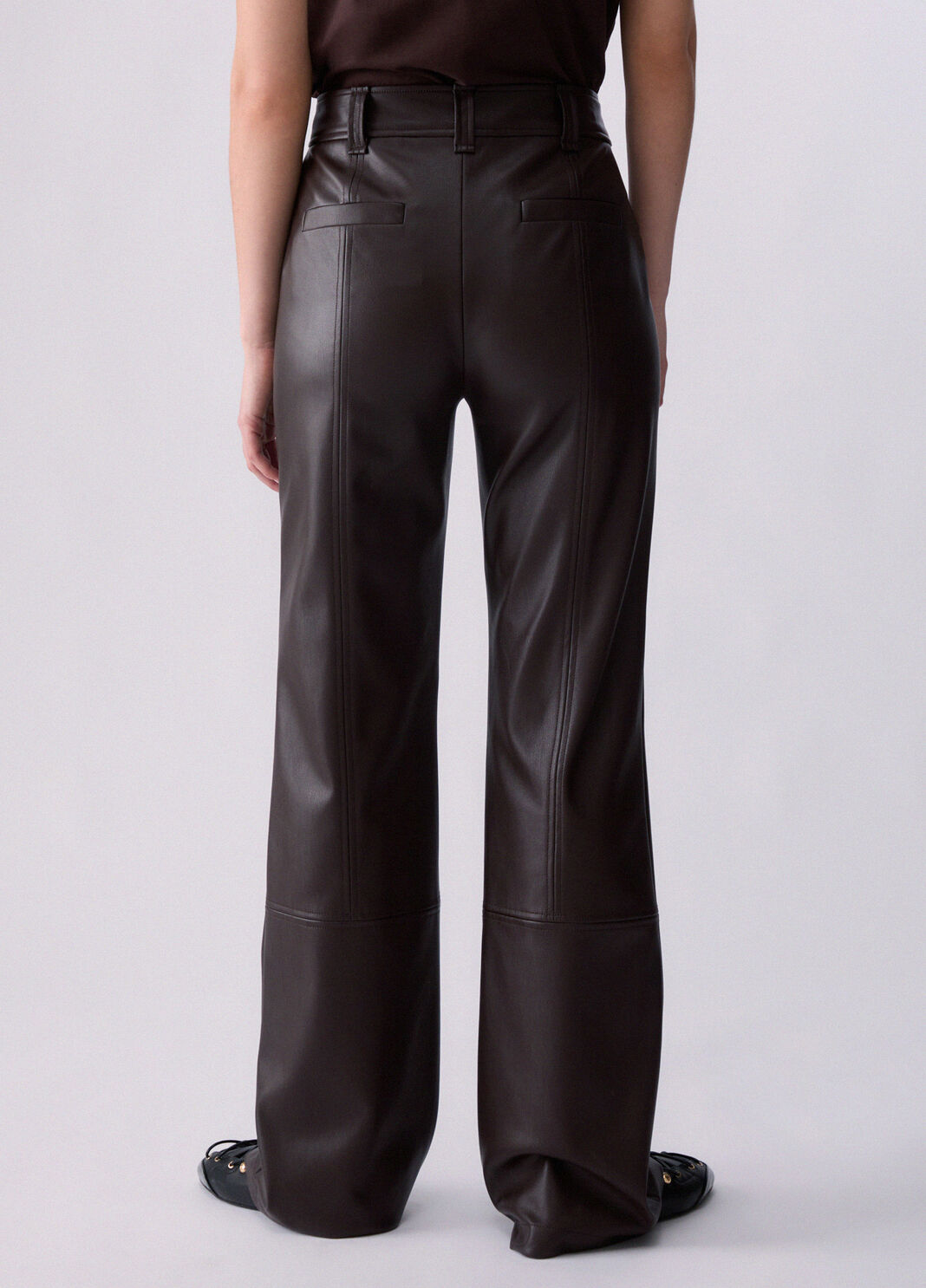 Pantalon en tissu enduit moka Liu Jo - large image number 1